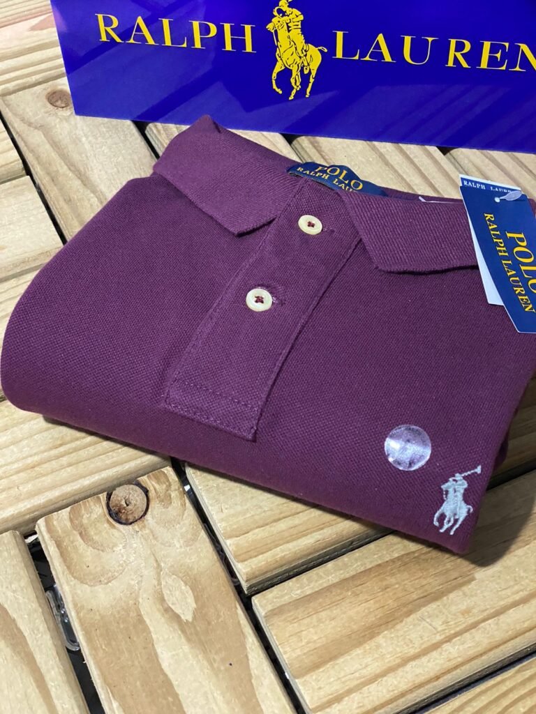 Polo Ralph Lauren Masculina Custom Fit Purple Logo Amarela