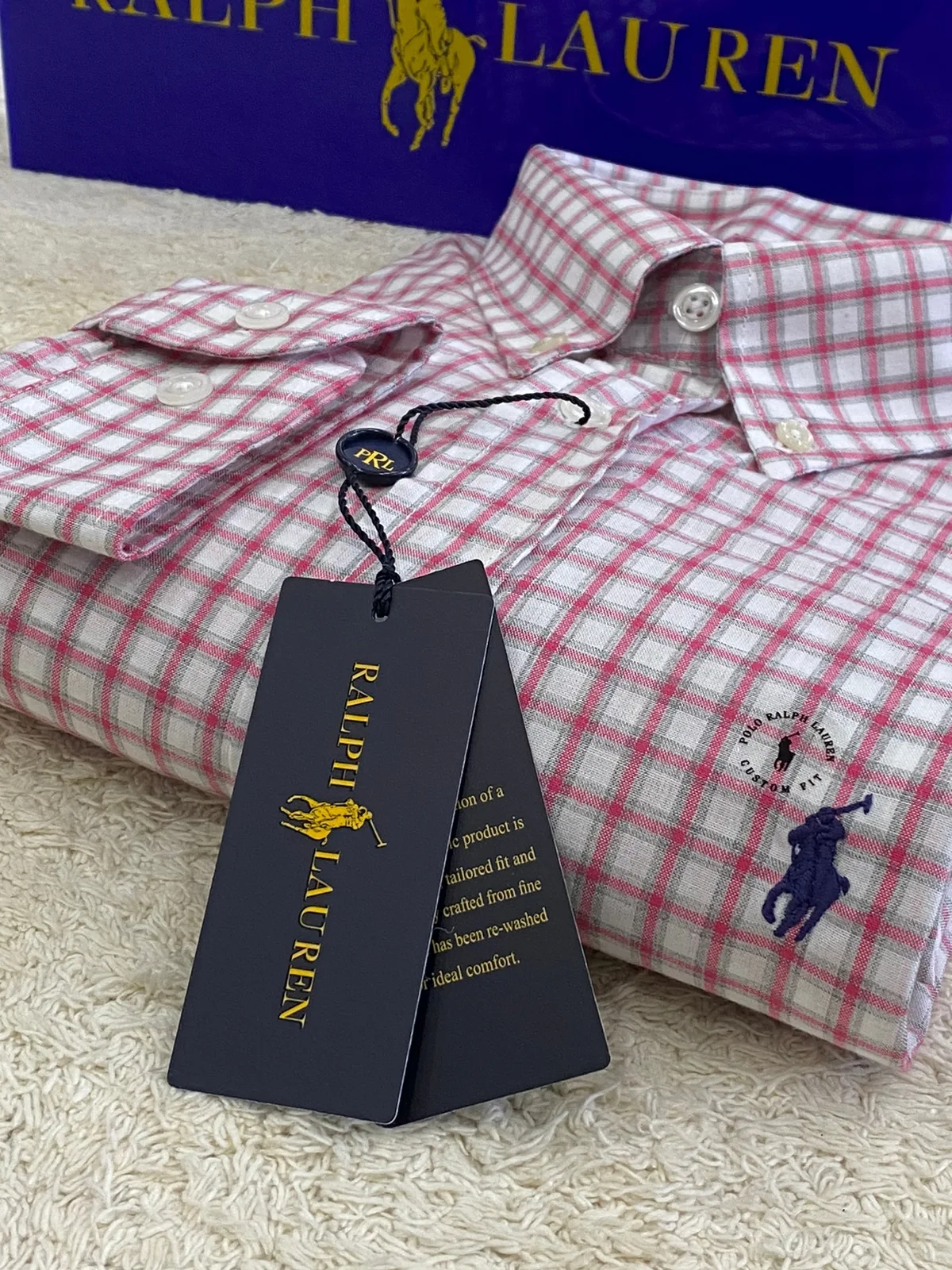 Camisa RL Royale Xadrez Manga Longa Azul Bebê - Ralph Lauren - Outlet4U, Loja de Roupas