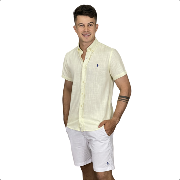 Camisa Masculina Ralph Lauren Linho Manga Curta