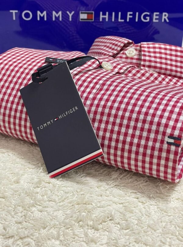 Camisa Tommy Hilfiger Masculina Manga Curta Micro Xadrez