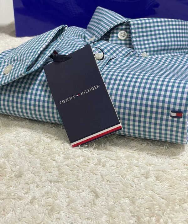 Camisa Tommy Hilfiger Masculina Manga Longa Micro Xadrez